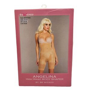 Be Wicked Angelina High Waisted Mid Thigh Body Shaper BW1675ND 3X-4X 24-26 Nude